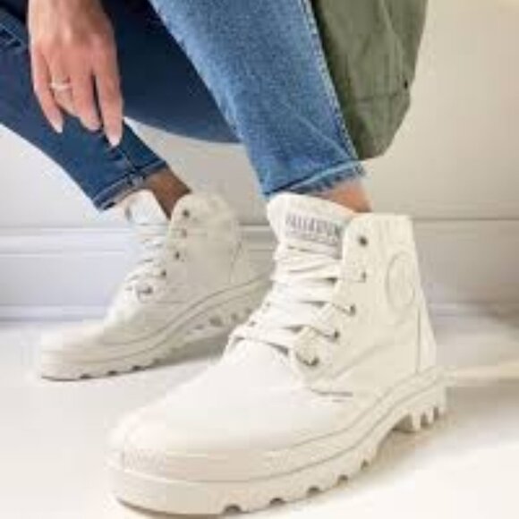 Palladium Shoes - 2 - NWT PALLADIUM PAMPA HI WOMEN'S STARWHITE - 100% COTTON